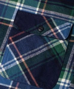 Shirts&Overshirts Benzak - BWS-01 WORK SHIRT 8 Oz. Blue & Green Check Flannel
