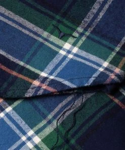 Shirts&Overshirts Benzak - BWS-01 WORK SHIRT 8 Oz. Blue & Green Check Flannel