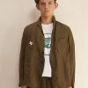 Workhouse England - Calab Pocket Linen Jacket In Washed Khaki New