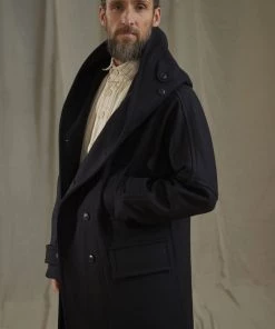 Workhouse England - Fisherman Long Wool Coat In Dark Navy 21 Workhouse England - Fisherman Long Wool Coat In Dark Navy