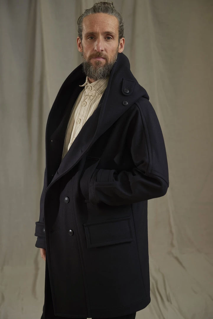 Workhouse England - Fisherman Long Wool Coat In Dark Navy 11 Workhouse England - Fisherman Long Wool Coat In Dark Navy