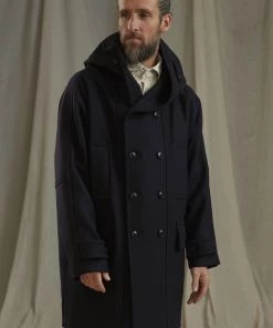 Workhouse England - Fisherman Long Wool Coat In Dark Navy 22 Workhouse England - Fisherman Long Wool Coat In Dark Navy