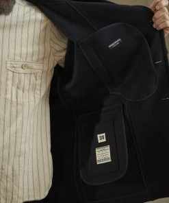 Workhouse England - Fisherman Long Wool Coat In Dark Navy 17 Workhouse England - Fisherman Long Wool Coat In Dark Navy