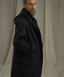 Workhouse England - Fisherman Long Wool Coat In Dark Navy 23 Workhouse England - Fisherman Long Wool Coat In Dark Navy