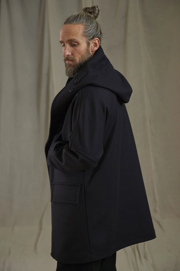 Workhouse England - Fisherman Long Wool Coat In Dark Navy 5 Workhouse England - Fisherman Long Wool Coat In Dark Navy