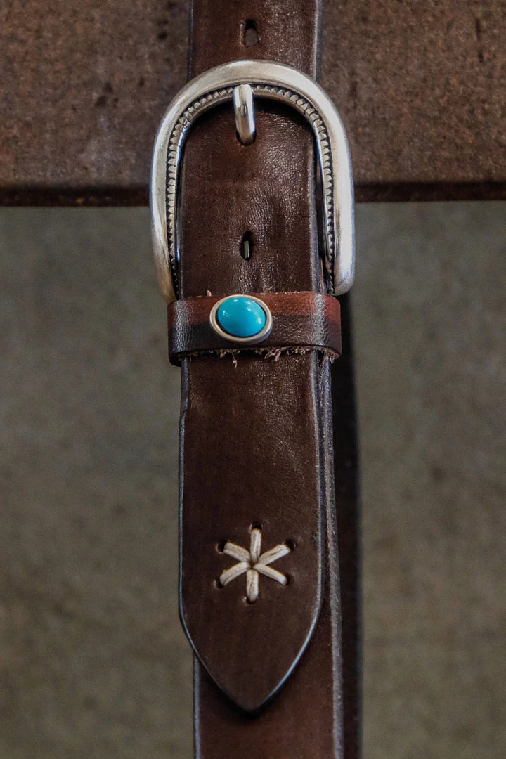 Accessories Alberto Luti - Essential Turquoise Leather Belt In Dark Brown 5 Accessories Alberto Luti - Essential Turquoise Leather Belt In Dark Brown
