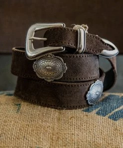 Alberto Luti - Ranchero Suede Leather Belt In Dark Brown