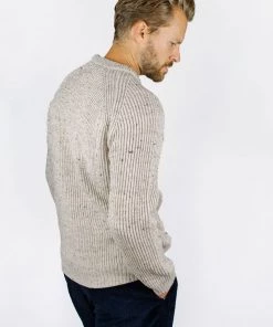 Peregrine - Ford Crew Jumper In Oatmeal Knitwear