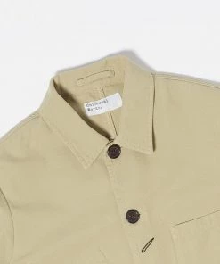 Universal Works Bakers Jacket In Sand Canvas
