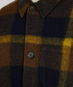 Outerwear&jackets Universal Works - Field Jacket In Navy/Yellow Large Plaid Fleece