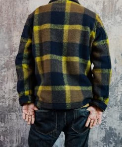 Outerwear&jackets Universal Works - Field Jacket In Navy/Yellow Large Plaid Fleece