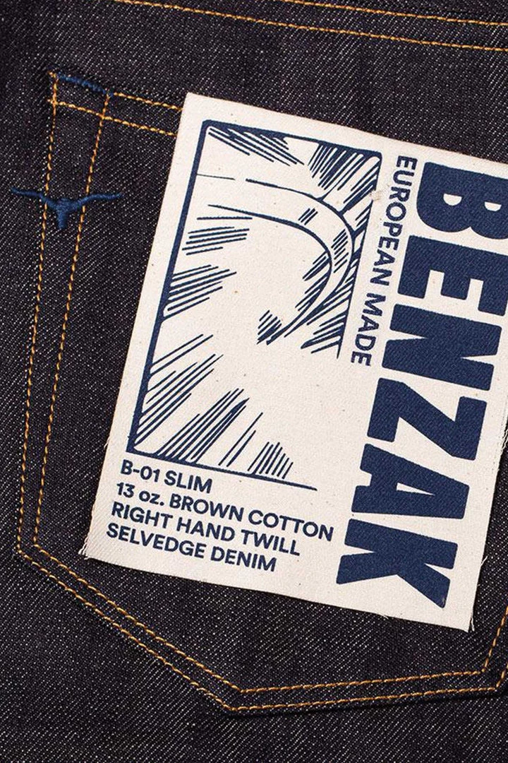 Benzak - B-01 SLIM 13 Oz. Brown Cotton Selvedge 12 Benzak - B-01 SLIM 13 Oz. Brown Cotton Selvedge