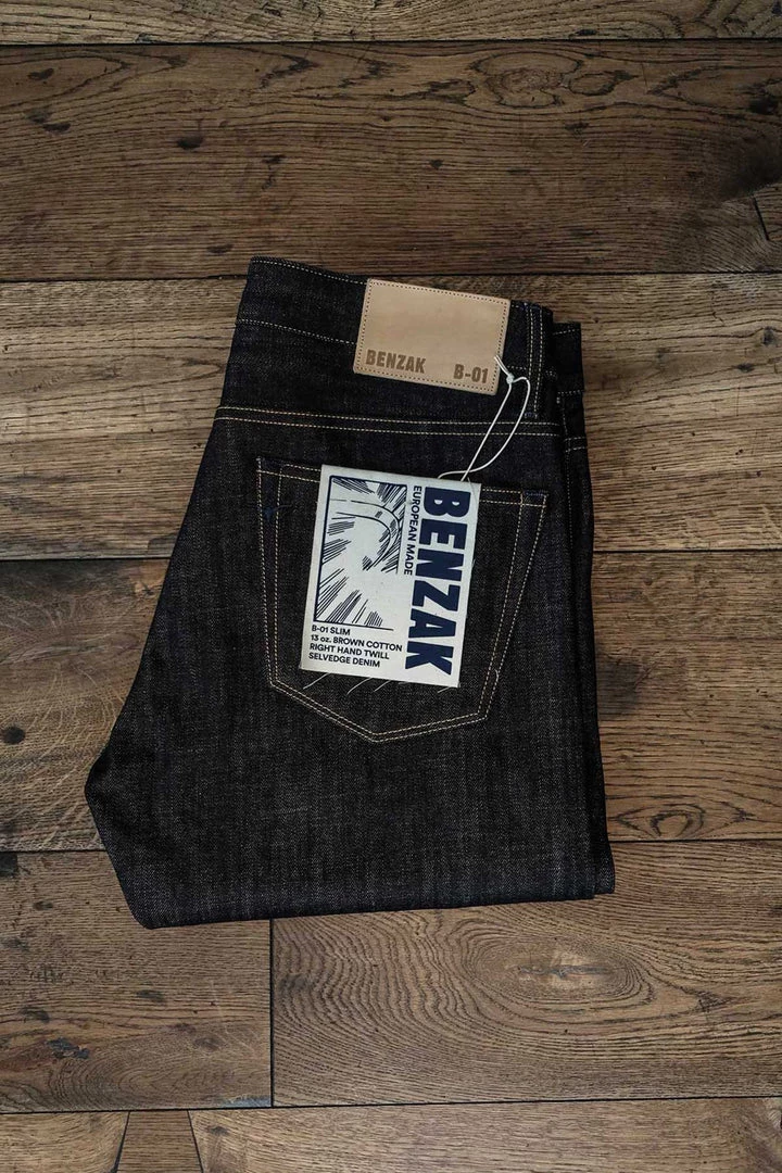 Benzak - B-01 SLIM 13 Oz. Brown Cotton Selvedge 4 Benzak - B-01 SLIM 13 Oz. Brown Cotton Selvedge