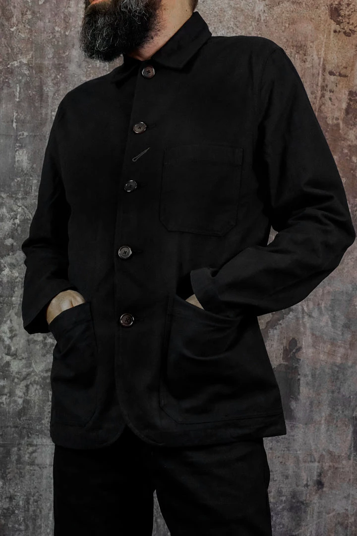 Universal Works - Bakers Chore Jacket In Black Nebraska Cotton Outerwear&jackets 3 Universal Works - Bakers Chore Jacket In Black Nebraska Cotton Outerwear&jackets