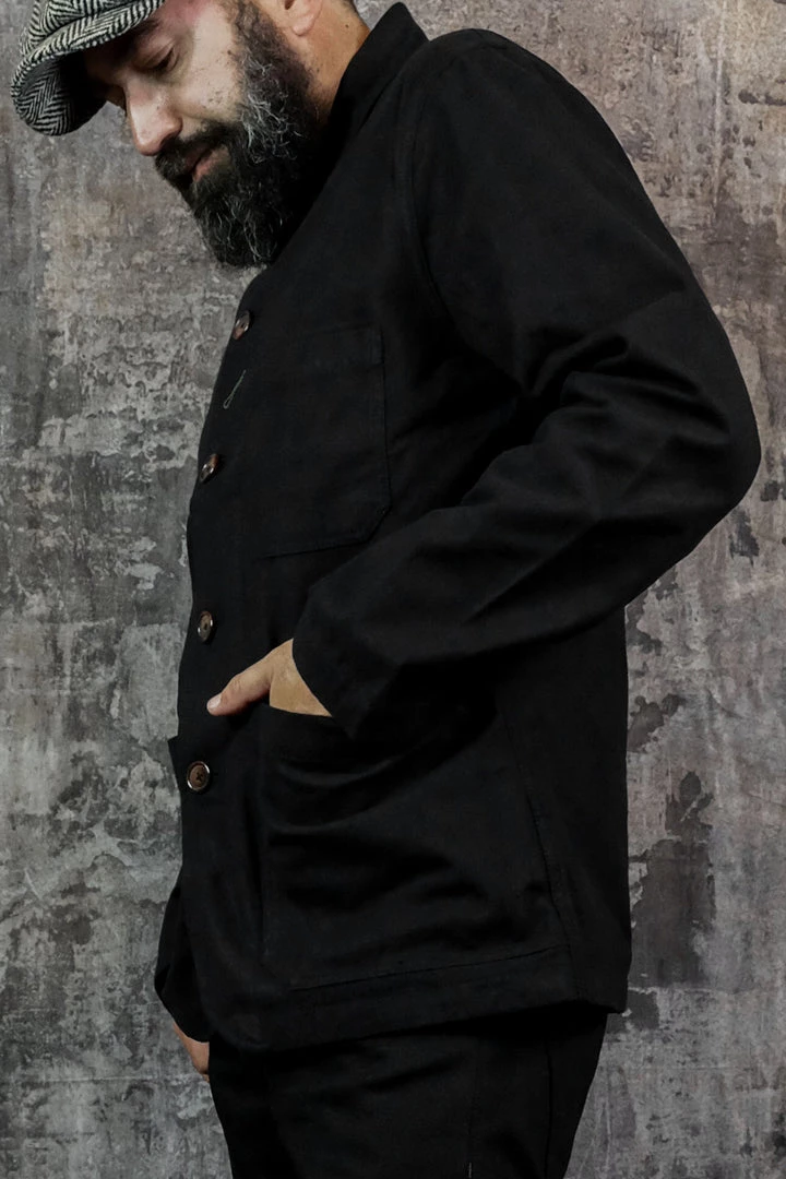 Universal Works - Bakers Chore Jacket In Black Nebraska Cotton Outerwear&jackets 4 Universal Works - Bakers Chore Jacket In Black Nebraska Cotton Outerwear&jackets