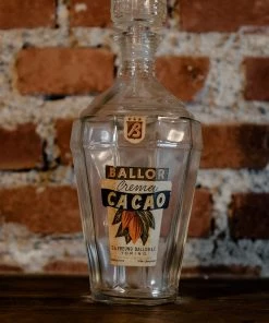 Antiques Early '900 Art Deco Crema Cacao Freund Ballor Glass Bottle Torino (Italy)