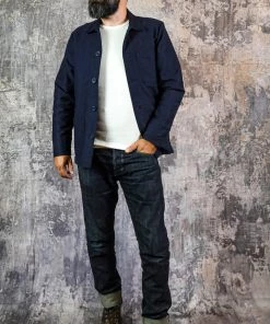 Bleu Blaton - Moleskin Worker Jacket In Blue Mechanic