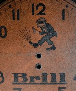 Antiques Antiques&Collectibles Brill - 1940s Advertising Wall Clock Face In Lithographed Tin.