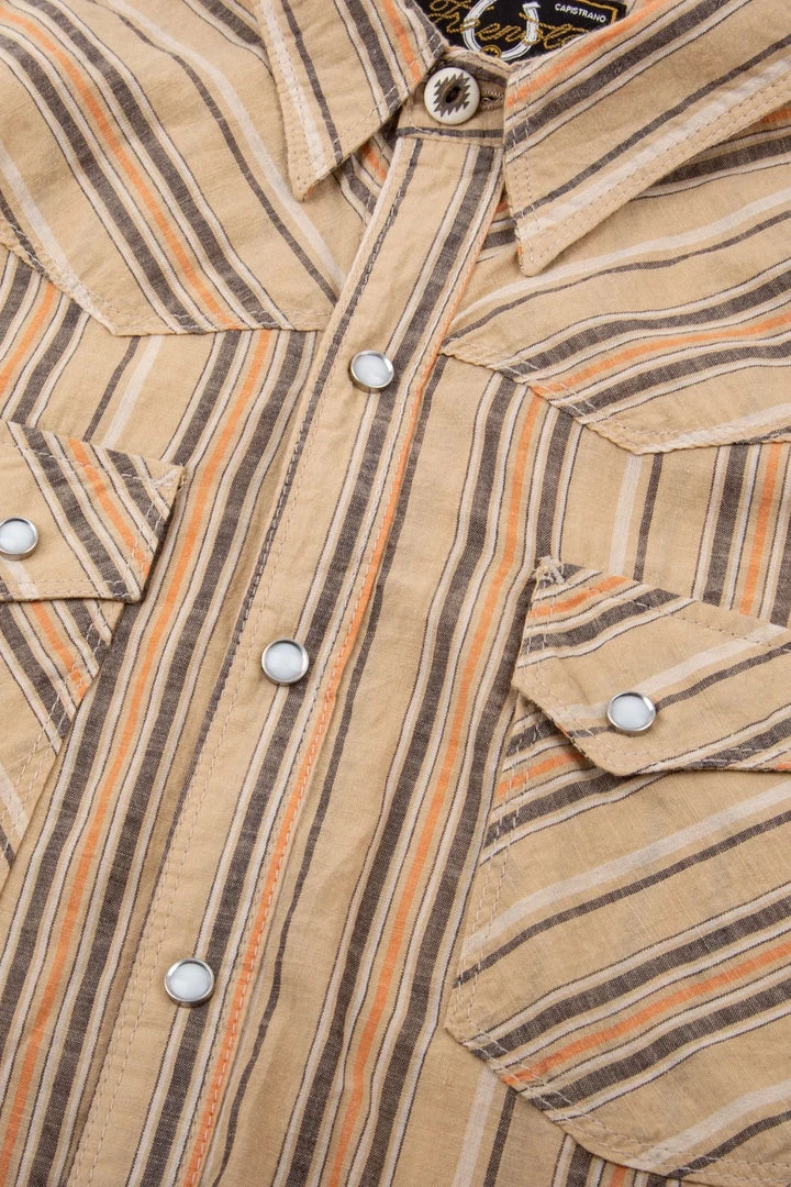 Freenote Cloth - Calico Tan Stripe Western Shirt 4 Freenote Cloth - Calico Tan Stripe Western Shirt