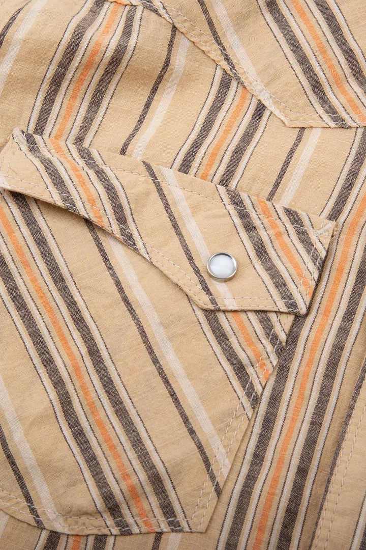 Freenote Cloth - Calico Tan Stripe Western Shirt 7 Freenote Cloth - Calico Tan Stripe Western Shirt