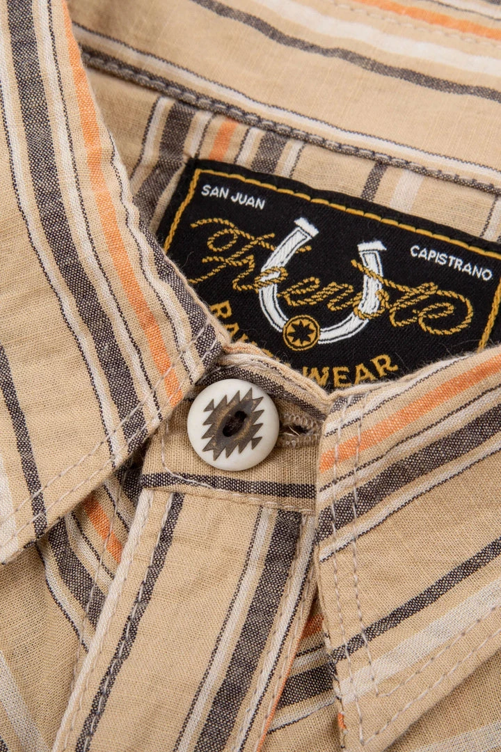 Freenote Cloth - Calico Tan Stripe Western Shirt 6 Freenote Cloth - Calico Tan Stripe Western Shirt