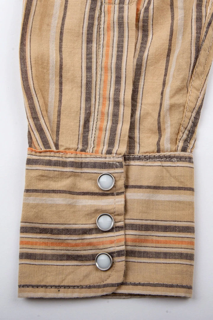 Freenote Cloth - Calico Tan Stripe Western Shirt 9 Freenote Cloth - Calico Tan Stripe Western Shirt