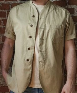Universal Works - ML Shirt In Tan Fine Twill