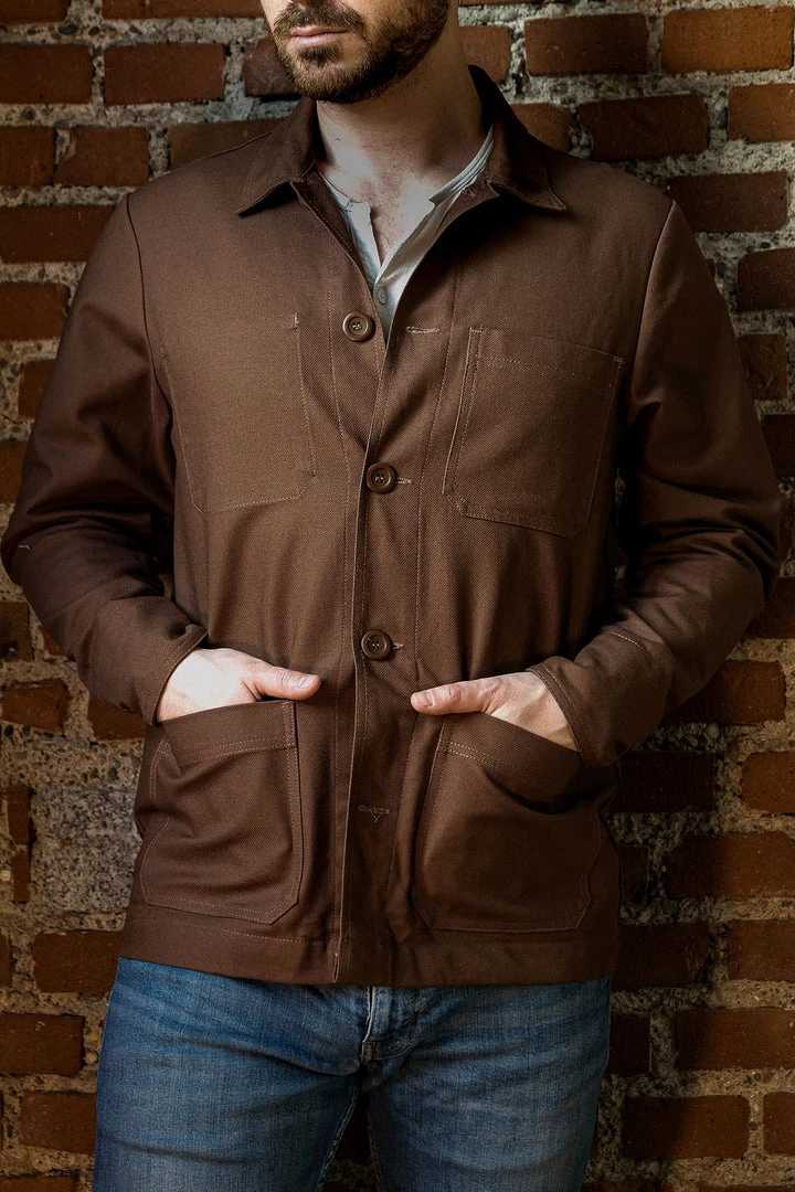 Outerwear&jackets Bleu Blaton - French Work Jacket In Brown 3 Outerwear&jackets Bleu Blaton - French Work Jacket In Brown