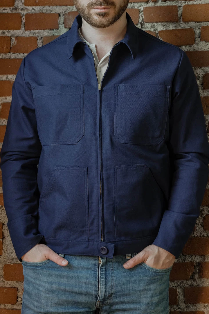 Bleu Blaton - Short Mechanic Worker Jacket In Navy 10 Bleu Blaton - Short Mechanic Worker Jacket In Navy