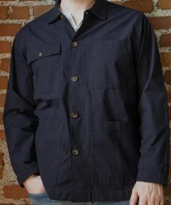 Universal Works - Dockside Overshirt In Navy Ripstop Cotton