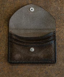 Alberto Luti - Card And Coins Holder In Suede Dark Brown Leather