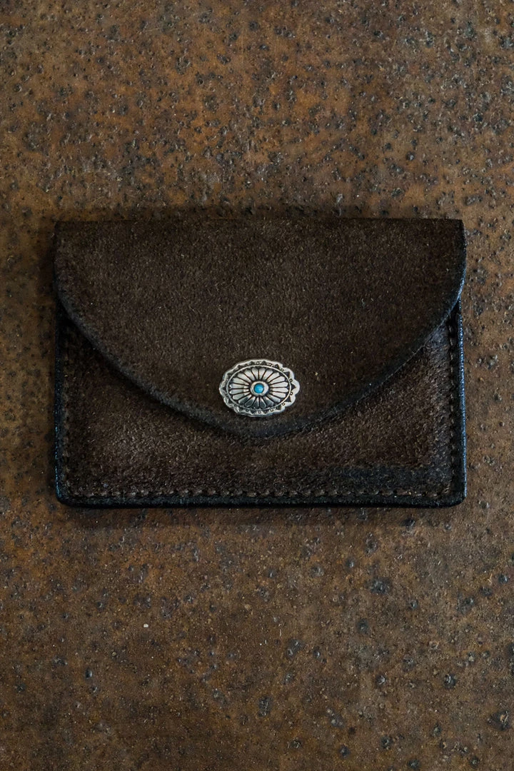 Alberto Luti - Card And Coins Holder In Suede Dark Brown Leather 3 Alberto Luti - Card And Coins Holder In Suede Dark Brown Leather