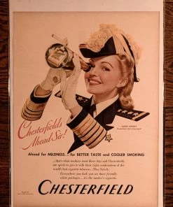 Antiques 1941 Louise Stanley Chesterfield Life Magazine Original Ad