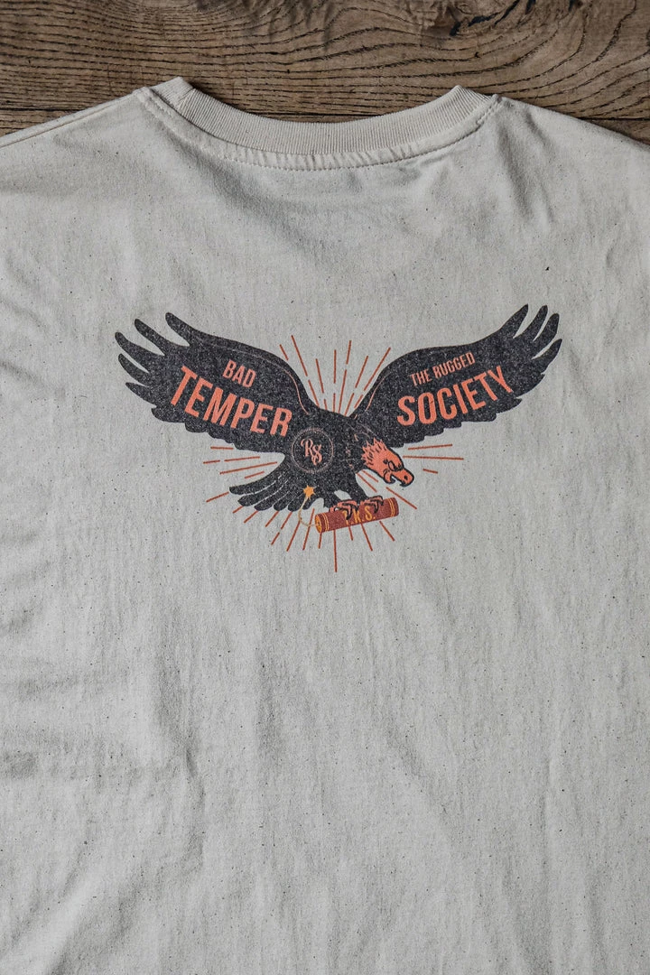 New The Rugged Society - Bad Temper - Heavy 220 G/M² Natural Raw Organic Cotton Tee 6 New The Rugged Society - Bad Temper - Heavy 220 G/M² Natural Raw Organic Cotton Tee