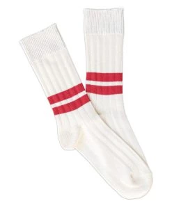 The Rugged Society Socks Heritage9.1 - 1960 Natural Double Red Stripe