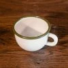 Antiques Vintage Enamel Espresso Cup Green Rim Antiques&Collectibles