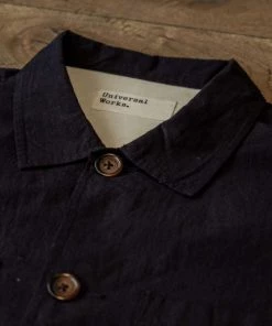 Universal Works - Dockside Overshirt In Navy Ripstop Cotton