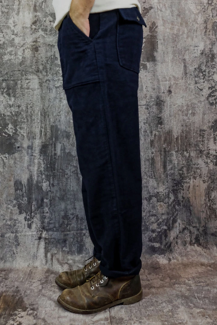 Universal Works - Fatigue Pant In Navy Moleskin 4 Universal Works - Fatigue Pant In Navy Moleskin