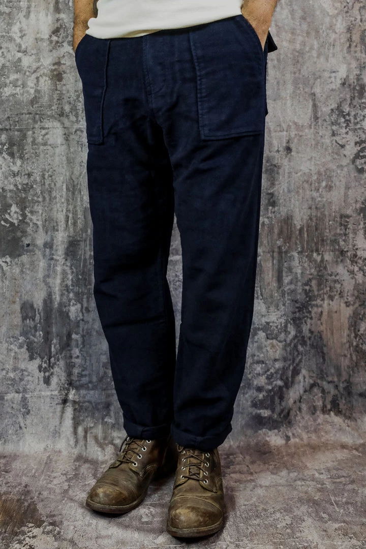 Universal Works - Fatigue Pant In Navy Moleskin 5 Universal Works - Fatigue Pant In Navy Moleskin