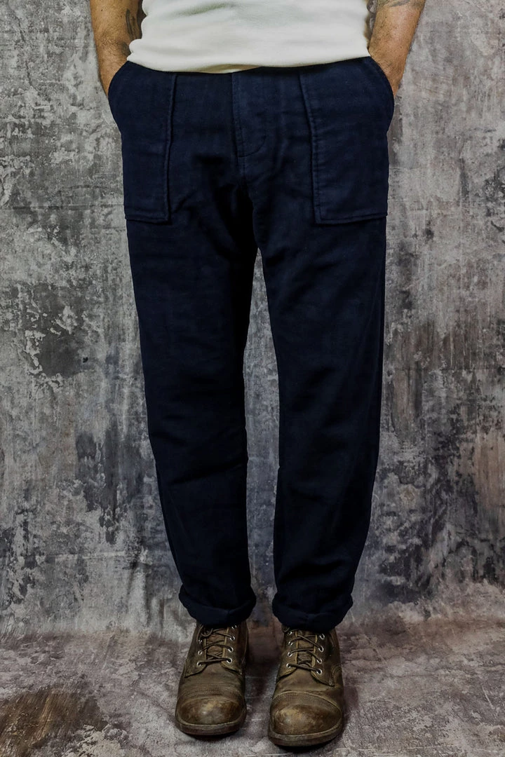 Universal Works - Fatigue Pant In Navy Moleskin 3 Universal Works - Fatigue Pant In Navy Moleskin