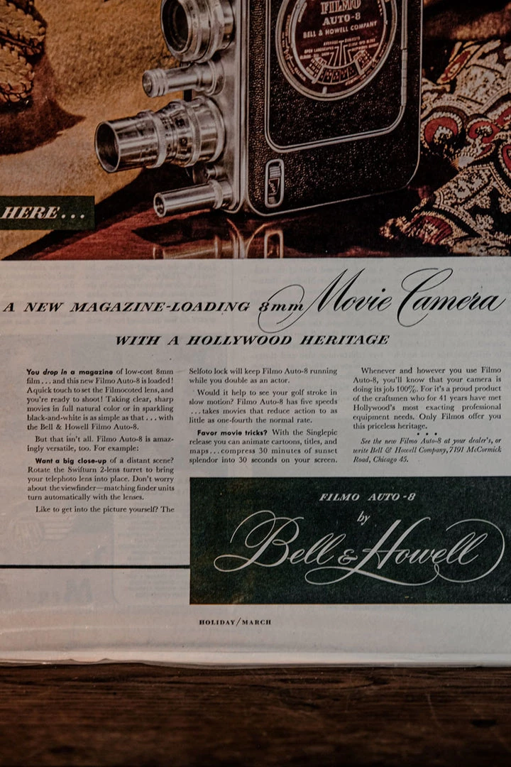 Antiques 1948 Bell & Howell Filmo Auto-8 Movie Camera Magazine Ad Antiques&Collectibles 7 Antiques 1948 Bell & Howell Filmo Auto-8 Movie Camera Magazine Ad Antiques&Collectibles