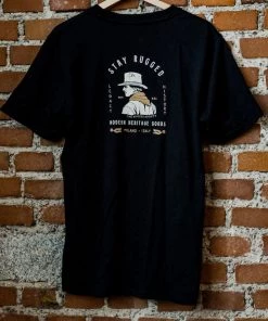 The Rugged Society - Stay Rugged - Heavy 220 G/M² Black 100% Organic Cotton Tee New