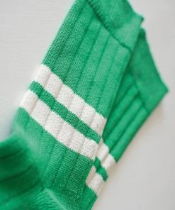 The Rugged Society Socks Heritage9.1 - 1960 Green - Double White Stripe