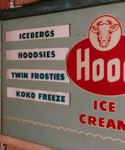 Antiques Antiques&Collectibles 1950's Hood Ice Cream Menu Board Advertising