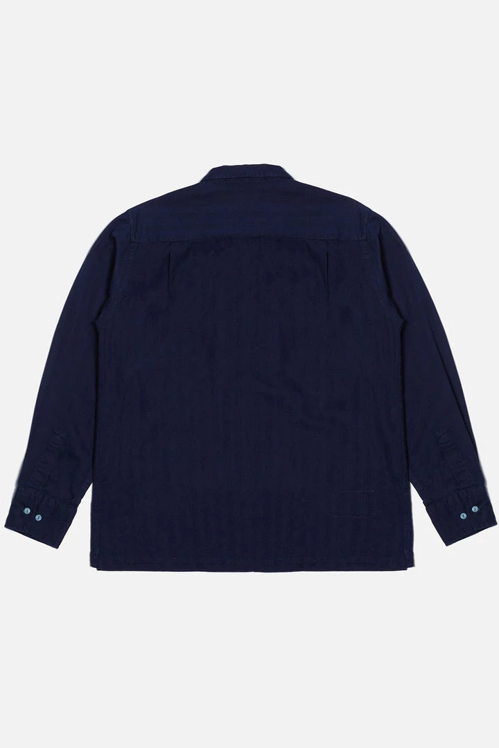 Universal Works - Treck Shirt In Indigo Herringbone Denim New 7 Universal Works - Treck Shirt In Indigo Herringbone Denim New