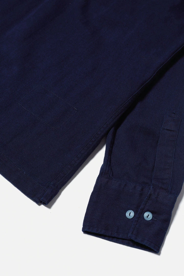 Universal Works - Treck Shirt In Indigo Herringbone Denim New 5 Universal Works - Treck Shirt In Indigo Herringbone Denim New