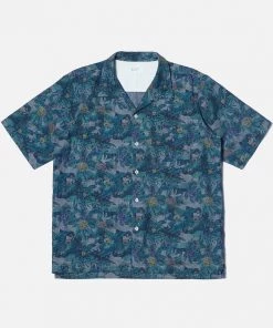Universal Works - Camp Shirt In Indigo Jungle Chambray