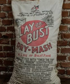 Antiques Antiques&Collectibles Vintage "Lay Or Bust" Poultry Feed Sack - Park&Pollard Co. Boston