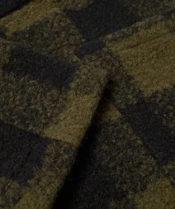 Universal Works - Lumber Jacket In Olive Checked Wool Fleece Outerwear&jackets