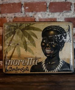 Antiques 1950's Candy Tin Box "Moretta" Ambrosoli